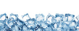 Ice cubes forming a layer of frosty chunks, cut out