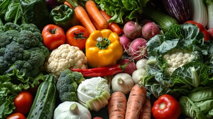 A colorful display of fresh vegetables harvested from a local farm in autumn