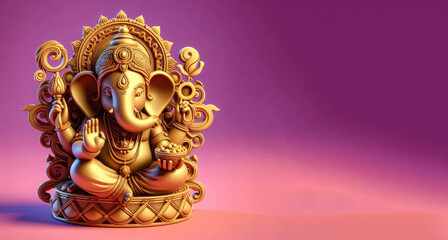 Illustration of Lord Ganpati or Ganesha for Ganesh Chaturthi festival