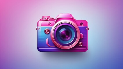 This is a picture of a pink and purple camera.