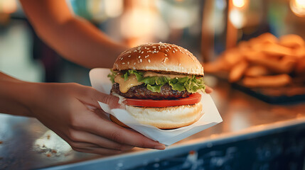 Wall Mural - Food truck burger