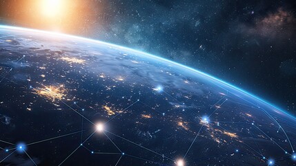 Wall Mural - globe internet connection for business and digital marketing