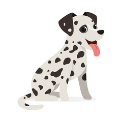 Poster - happy cute dalmatian dog with good quality and design