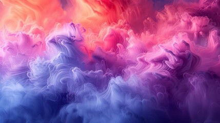 Wall Mural - Colorful abstract cloud formations blend together during a vibrant sunset in the sky