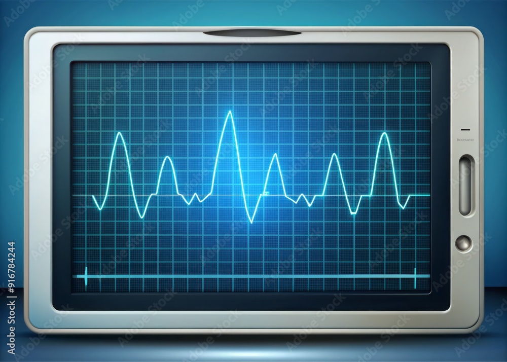 A standard electrocardiogram machine displays a normal ECG waveform ...