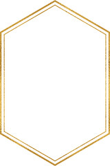 Wall Mural - Gold hexagon foil frame, vertical border template with 4x6 aspect ratio for invitation, card, social story post, , cutout,  isolated ,transparent.