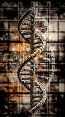 Wall Mural - Abstract DNA helix visualization on light background - biotech, bio-technology, biology, genes, genetic engineering & therapy