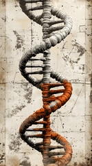 Wall Mural - Abstract DNA helix visualization on light background - biotech, bio-technology, biology, genes, genetic engineering & therapy