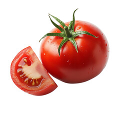 tomato and piece tomato isolated on transparent background