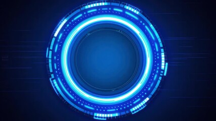 Wall Mural - Futuristic blue circular design with glowing elements, perfect for technology and digital themes.