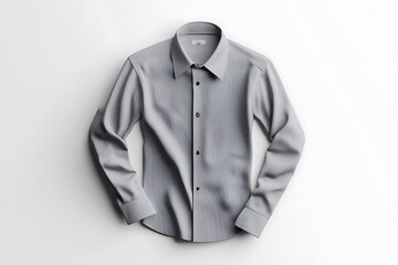 Wall Mural - Grey Long-Sleeved Dress Shirt Mockup