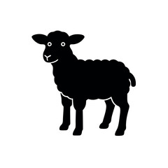 Canvas Print - a Lamb standing vector art illustration