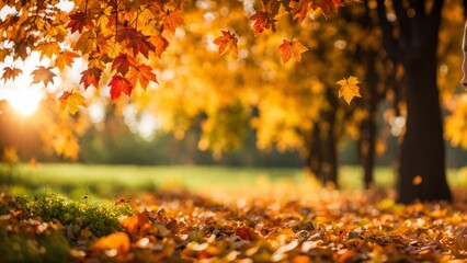 Wall Mural - Autumn background for a stock photo with space for text.