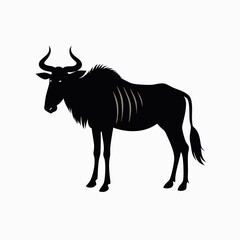 Sticker - a Wildebeest vector art illustration