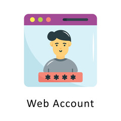 Wall Mural - web account vector flat icon design illustration symbol on white background eps 10 file