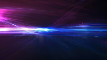 one blue and purple light ray blurred with black background, 4k, uhd