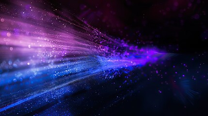 one blue and purple light ray blurred with black background, 4k, uhd