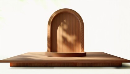 Wall Mural - a wooden podium with a arched doorway