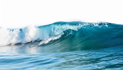 beautiful textured turquoise sea natural wave close up isolated on white background