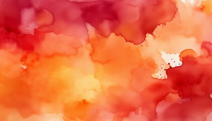 Wall Mural - warm watercolor background in orange and red artistic and modern