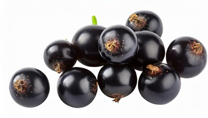 Wall Mural - blackcurrants ribes nigrum top view isolated png