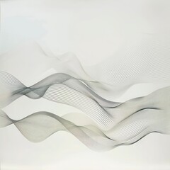 Wall Mural - linear wave flow minimalist concept on a white background 