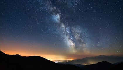 Wall Mural - clearly milky way galaxy at dark night