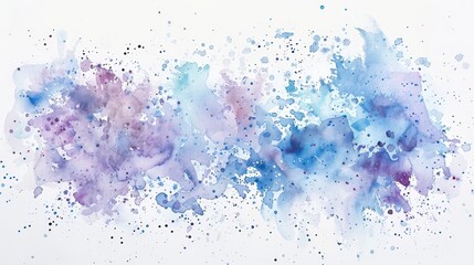 Wall Mural - watercolor stain wallpaper in light blue and purple on a white background