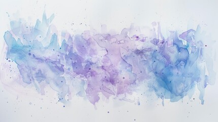 Wall Mural - watercolor stain wallpaper in light blue and purple on a white background