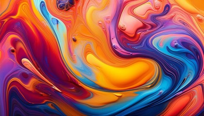 vibrant and dynamic colorful abstract liquid pattern with swirling fluid art and psychedelic modern design on canvas