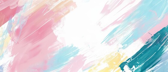 Wall Mural - abstract artistic wallpaper background with light colored brush strokes