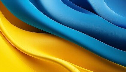 Wall Mural - gradient of colored curves from yellow to blue