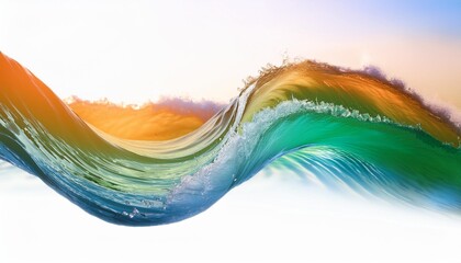 Wall Mural - a colorful wave with blue green and orange colors