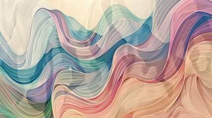 Sticker - abstract organic flow wallpaper background with dynamic waves and soft pastel tenuous colors