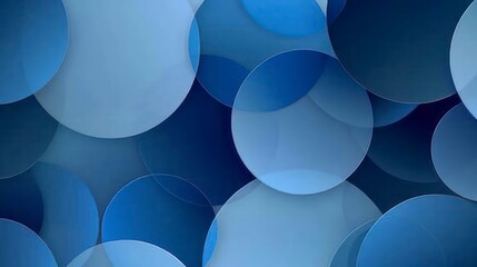 Wall Mural - abstract pattern surface illustration with intertwined circles in blue shades