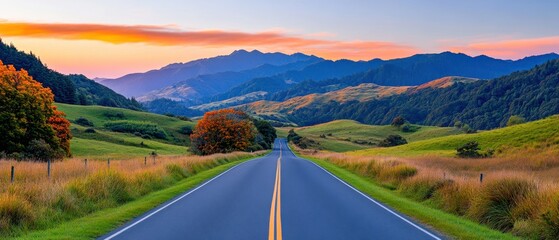 Wall Mural - Scenic Road Through Majestic Mountains