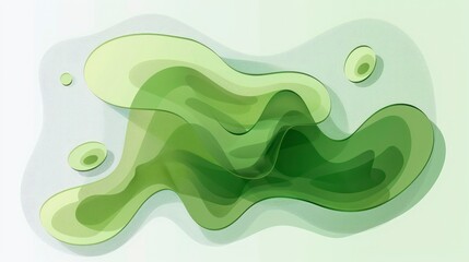 Wall Mural - green flow illustration wallpaper background with soft organic lines and a minimalist aesthetics