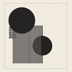Wall Mural - minimal abstract geometric pattern background in black and white monochromatic artistic concept