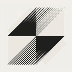 Wall Mural - minimal abstract geometric pattern background in black and white monochromatic artistic concept