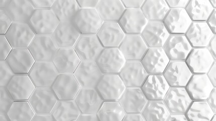 Poster - hexagonal tiled white texture seamless wallpaper background