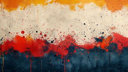 Wall Mural - splattered paint artistic illustration wallpaper with vibrant colors and bold strokes on a light bac