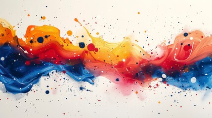 Wall Mural - splattered paint artistic illustration wallpaper with vibrant colors and bold strokes on a light background