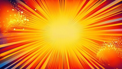 Canvas Print - sunburst explosion comic style illustration with vibrant gradient and dynamic dots