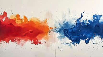 Wall Mural - splattered paint artistic illustration wallpaper with vibrant colors and bold strokes on a light bac