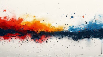 Wall Mural - splattered paint artistic illustration wallpaper with vibrant colors and bold strokes on a light bac