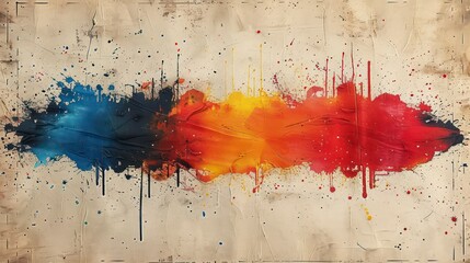 Wall Mural - splattered paint artistic illustration wallpaper with vibrant colors and bold strokes on a light bac