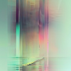 Wall Mural - minimalist generative artistic background with high-end holographic glitch gradient green tones