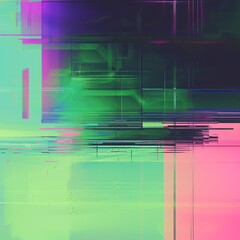 Wall Mural - minimalist generative artistic background with high-end holographic glitch gradient green tones