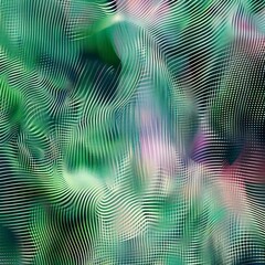 Wall Mural - minimalist generative artistic background with high-end holographic glitch gradient green tones