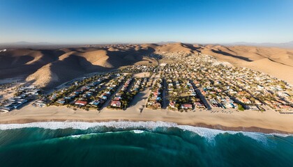 Canvas Print - vista aerea en cenital de todos santos en baja california sur mexico